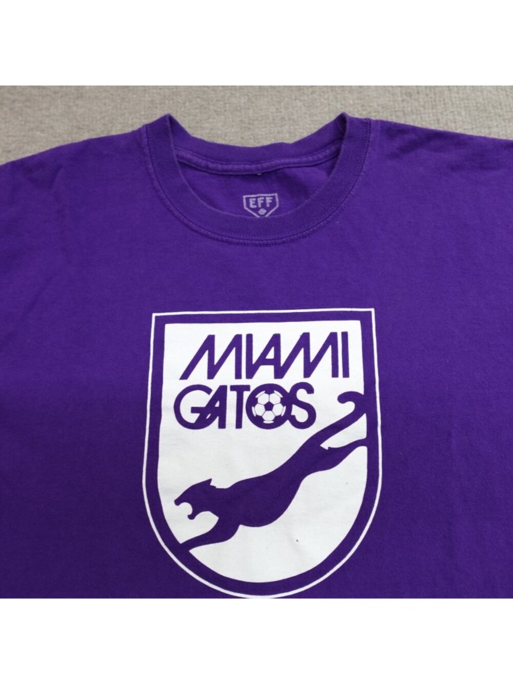 Ebbets Field Flannels Shirt Large Purple Miami Gatos